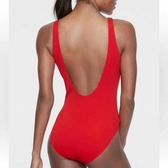 Athleta Cloudbreak Rib Scoop One Piece Women’s Red Swimsuit Size XS - Picture 2 of 8